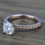 Petite Pave Round Loose Diamond Engagement Ring (0.80 Carat) - small angle 2